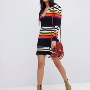 NWT Free People Gidget Striped midi sweater dress size small